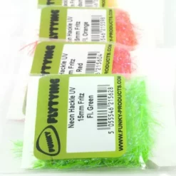 Funky 15mm Neon Hackle UV Fritz - Funky Fly Tying