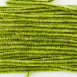 Hareline Fine Chenille - Funky Fly Tying -Fly Tying Materials Sales Hareline Fine Chenille Light Olive 1