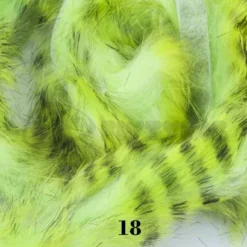 Hareline Tiger Barred Rabbit Zonker Strips - Funky Fly Tying 81 Hareline Tiger Barred Rabbit Zonker Strips - Funky Fly Tying -Fly Tying Materials Sales Hareline Magnum Cut Tiger Barred Zonkers Black Chartreuse Over Green Chartreuse 2 1