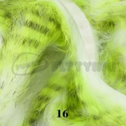 Hareline Magnum Cut Tiger Barred Zonkers - Funky Fly Tying -Fly Tying Materials Sales Hareline Magnum Cut Tiger Barred Zonkers Black Chartreuse Over Green Chartreuse 3