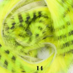 Hareline Tiger Barred Rabbit Zonker Strips - Funky Fly Tying 73 Hareline Tiger Barred Rabbit Zonker Strips - Funky Fly Tying -Fly Tying Materials Sales Hareline Magnum Cut Tiger Barred Zonkers Black Chartreuse over Fl Yellow 1