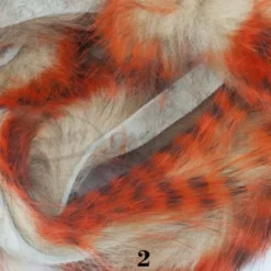 Hareline Tiger Barred Rabbit Zonker Strips - Funky Fly Tying 49 Hareline Tiger Barred Rabbit Zonker Strips - Funky Fly Tying -Fly Tying Materials Sales Hareline Magnum Cut Tiger Barred Zonkers Black Orange over Tan 1