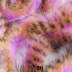 Hareline Tiger Barred Rabbit Zonker Strips - Funky Fly Tying 84 Hareline Tiger Barred Rabbit Zonker Strips - Funky Fly Tying -Fly Tying Materials Sales Hareline Magnum Cut Tiger Barred Zonkers Black hot Orange over Hot Pink