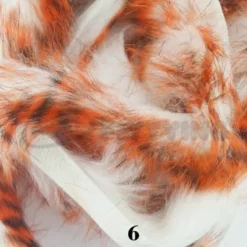 Hareline Tiger Barred Rabbit Zonker Strips - Funky Fly Tying 57 Hareline Tiger Barred Rabbit Zonker Strips - Funky Fly Tying -Fly Tying Materials Sales Hareline Magnum Cut Tiger Barred Zonkers Hot Orange Black over White 1