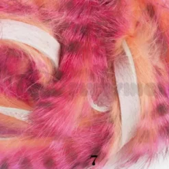 Hareline Tiger Barred Rabbit Zonker Strips - Funky Fly Tying 59 Hareline Tiger Barred Rabbit Zonker Strips - Funky Fly Tying -Fly Tying Materials Sales Hareline Magnum Cut Tiger Barred Zonkers Hot Pink Brown over Shrimp Pink 1