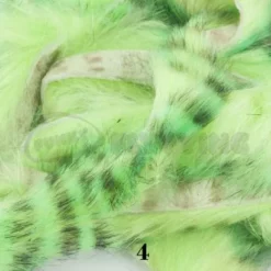 Hareline Tiger Barred Rabbit Zonker Strips - Funky Fly Tying 52 Hareline Tiger Barred Rabbit Zonker Strips - Funky Fly Tying -Fly Tying Materials Sales Hareline Magnum Cut Tiger Barred Zonkers Mahi Green Black Over Chartreuse