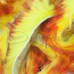 Hareline Tiger Barred Rabbit Zonker Strips - Funky Fly Tying 55 Hareline Tiger Barred Rabbit Zonker Strips - Funky Fly Tying -Fly Tying Materials Sales Hareline Magnum Cut Tiger Barred Zonkers Orange Black over Fl Yellow 1