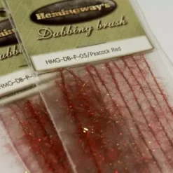 Hemingways Hemingway's Peacock Dubbing Brushes - Funky Fly Tying -Fly Tying Materials Sales Hemingways Peacock Dubbing Brushes Red