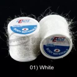 Hends Ice Dub Thread - Funky Fly Tying -Fly Tying Materials Sales Hends Ice Dub Thread White