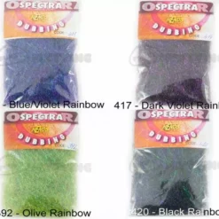 Hends Spectra Dubbing Packets - Funky Fly Tying -Fly Tying Materials Sales Hends Spectra Dubbing Packets Olive Rainbow 1