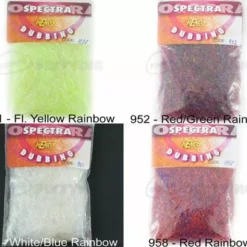 Hends Spectra Dubbing Packets - Funky Fly Tying -Fly Tying Materials Sales Hends Spectra Dubbing Packets Red Rainbow