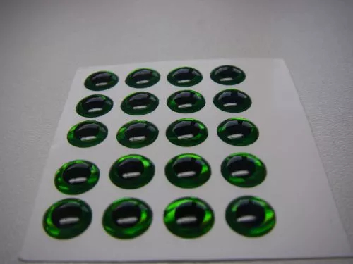 Funky Holographic Green 3D Eyes - Funky Fly Tying 3 Funky Holographic Green 3D Eyes - Funky Fly Tying