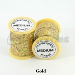 Funky Holographic Tinsel - Funky Fly Tying -Fly Tying Materials Sales Holographic Tinsel Gold