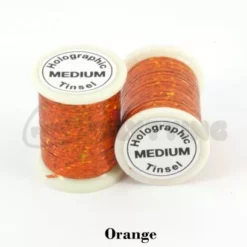 Funky Holographic Tinsel - Funky Fly Tying -Fly Tying Materials Sales Holographic Tinsel Orange 1