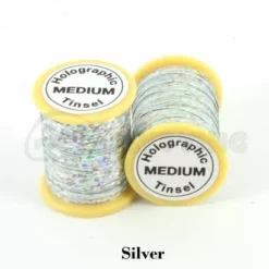 Funky Holographic Tinsel - Funky Fly Tying -Fly Tying Materials Sales Holographic Tinsel Silver