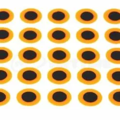 Funky Hot Orange Tape Eyes Pack 50 - Funky Fly Tying