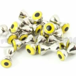 Funky Real Eyes Plus - Funky Fly Tying -Fly Tying Materials Sales Real Eyes Plus Silver yellow 1