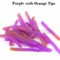 Funky Squirmy Tails - Funky Fly Tying -Fly Tying Materials Sales Squirmy Tails Purple with Orange Tips