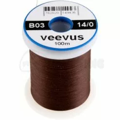 Veevus 14/0 Thread - Funky Fly Tying -Fly Tying Materials Sales Veevus 14 0 Thread Dark Brown 1