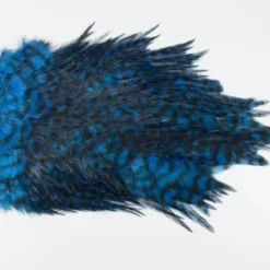 Whiting 4 B's Rooster Saddle - Funky Fly Tying -Fly Tying Materials Sales Whiting 4B Rooster Saddle Capes Dyed Grizzly Kingfisher Blue